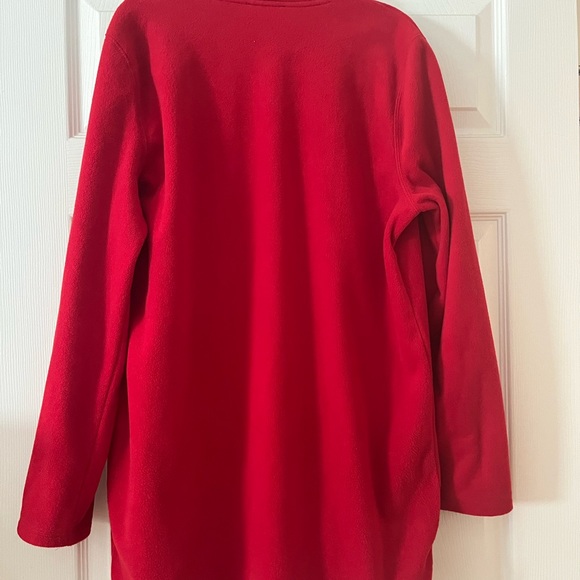 Lord and Taylor Red Fleece Jacket Medium - Picture 3 of 4